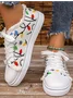 Women's Christmas-themed Light-up Printed Lace-up Casual Shoes