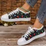 Women's Christmas-themed Light-up Printed Lace-up Casual Shoes