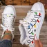 Women's Christmas-themed Light-up Printed Lace-up Casual Shoes