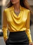 Elegant Regular Fit Cowl Neck Shirt