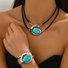 Bohemian Style Spiral Snail-Shaped Acrylic Jewelry Set For Women Necklace And Bracelet Combination