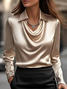 Elegant Regular Fit Cowl Neck Shirt