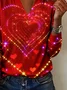 V Neck Sexy Cotton Heart/Cordate T-Shirt