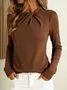 Elegant Regular Fit Fluff/Granular Fleece Fabric Plain T-Shirt
