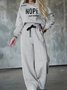 Hoodie Casual Loose Text Letters Two-Piece Set