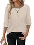 Loose Casual Fluff/Granular Fleece Fabric T-Shirt