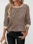 Loose Casual Fluff/Granular Fleece Fabric T-Shirt