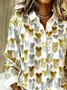 Shirt Collar Heart/Cordate Simple Shirt