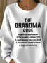 Cotton-Blend Crew Neck Letter Pattern Vintage Sweatshirt