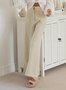 Women's  Elastic Waist H-Line Wide Leg Pants Daily Going Out Pants Apricot Casual Split Joint Plain Spring/Fall Pants