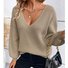 Loose Elegant Acrylic V Neck Sweater