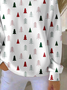 Printing Loose Casual Christmas Tree Sweatshirt