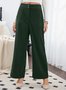 Women's  Elastic Waist H-Line Wide Leg Pants Daily Going Out Pants Apricot Casual Split Joint Plain Spring/Fall Pants