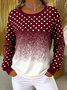 Casual Crew Neck Loose Gradient Pattern Sweatshirt