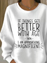 Letter Pattern Crew Neck Vintage Loose Sweatshirt