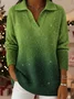 Vintage Soft Triangle Neck Sequined Shiny Sweater Top