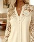 Regular Fit  A-Line Casual Lace  Blouse