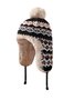 Winter Knitted Thickened Fleece-lined Neck Protector Warm Jacquard Pattern Versatile Casual Ear-covering Hat