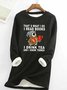 Letter Pattern Crew Neck Vintage Regular Fit Sweatshirt