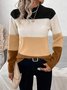 Wool-Blend Striped Elegant Crew Neck Sweater