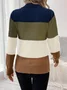 Wool-Blend Striped Elegant Crew Neck Sweater