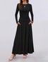 Elegant Cotton-Blend Regular Fit Dress With No