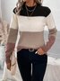 Wool-Blend Striped Elegant Crew Neck Sweater
