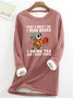 Letter Pattern Crew Neck Vintage Regular Fit Sweatshirt