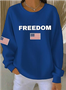 America Flag Simple Crew Neck Sweatshirt