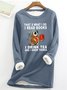 Letter Pattern Crew Neck Vintage Regular Fit Sweatshirt