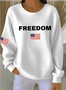 America Flag Simple Crew Neck Sweatshirt