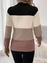 Wool-Blend Striped Elegant Crew Neck Sweater