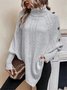 Plain Loose Turtleneck Dolman Sleeve Casual Sweater