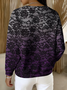 Loose Lace Printing Casual Sweatshirt