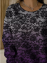 Loose Lace Printing Casual Sweatshirt