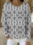 Loose Printing Casual Abstract Sweatshirt