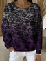Loose Lace Printing Casual Sweatshirt