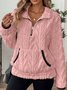 Plain Lady Romance Loose Stand Collar Sweatshirt