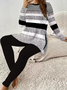 Women's Printing Striped Daily Going Out Two-Piece Set As Picture Casual Spring/Fall Top With Pants Matching Set