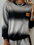 Women's Split Joint Color Block Daily Going Out Two-Piece Set Black Casual Spring/Fall Top With Pants Matching Set