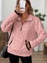 Plain Lady Romance Loose Stand Collar Sweatshirt