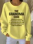 Cotton-Blend Crew Neck Letter Pattern Vintage Sweatshirt