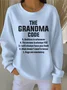 Cotton-Blend Crew Neck Letter Pattern Vintage Sweatshirt
