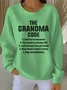 Cotton-Blend Crew Neck Letter Pattern Vintage Sweatshirt