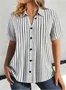 Polka Dots Casual Loose Fit Short Sleeve Shirt