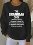 Cotton-Blend Crew Neck Letter Pattern Vintage Sweatshirt