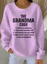 Cotton-Blend Crew Neck Letter Pattern Vintage Sweatshirt