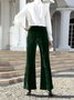 Women's  Elastic Waist H-Line Wide Leg Pants Daily Going Out Pants Wine Red Casual Split Joint Plain Spring/Fall Pants