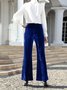 Women's  Elastic Waist H-Line Wide Leg Pants Daily Going Out Pants Wine Red Casual Split Joint Plain Spring/Fall Pants