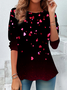 Women's Long Sleeve T-shirt Spring/Fall Black Heart/Cordate Jersey Crew Neck Daily Going Out Casual Top